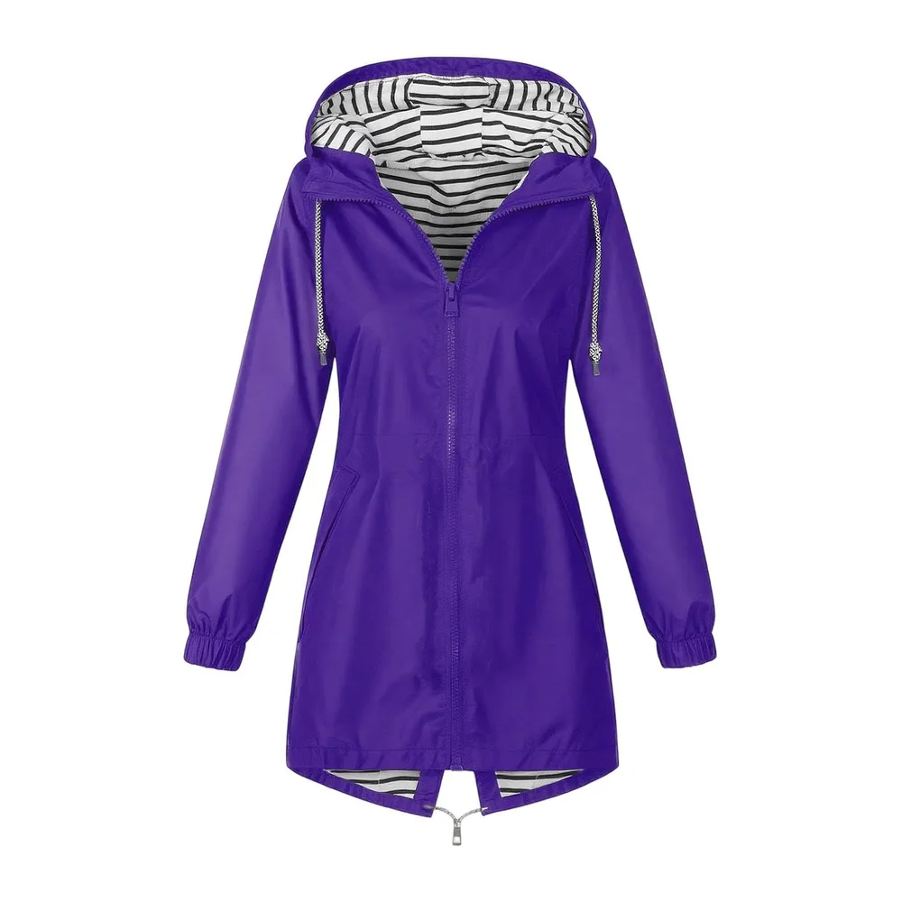 Manteau De Pluie Veste Imperméable Vêtements Imperméables Coupe Vent — 010 Violet