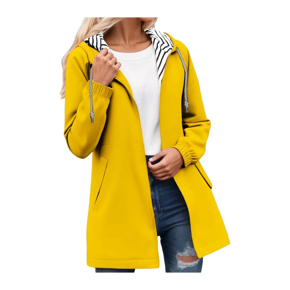 Manteau De Pluie Veste Imperméable Vêtements Imperméables Coupe Vent — 002 Jaune