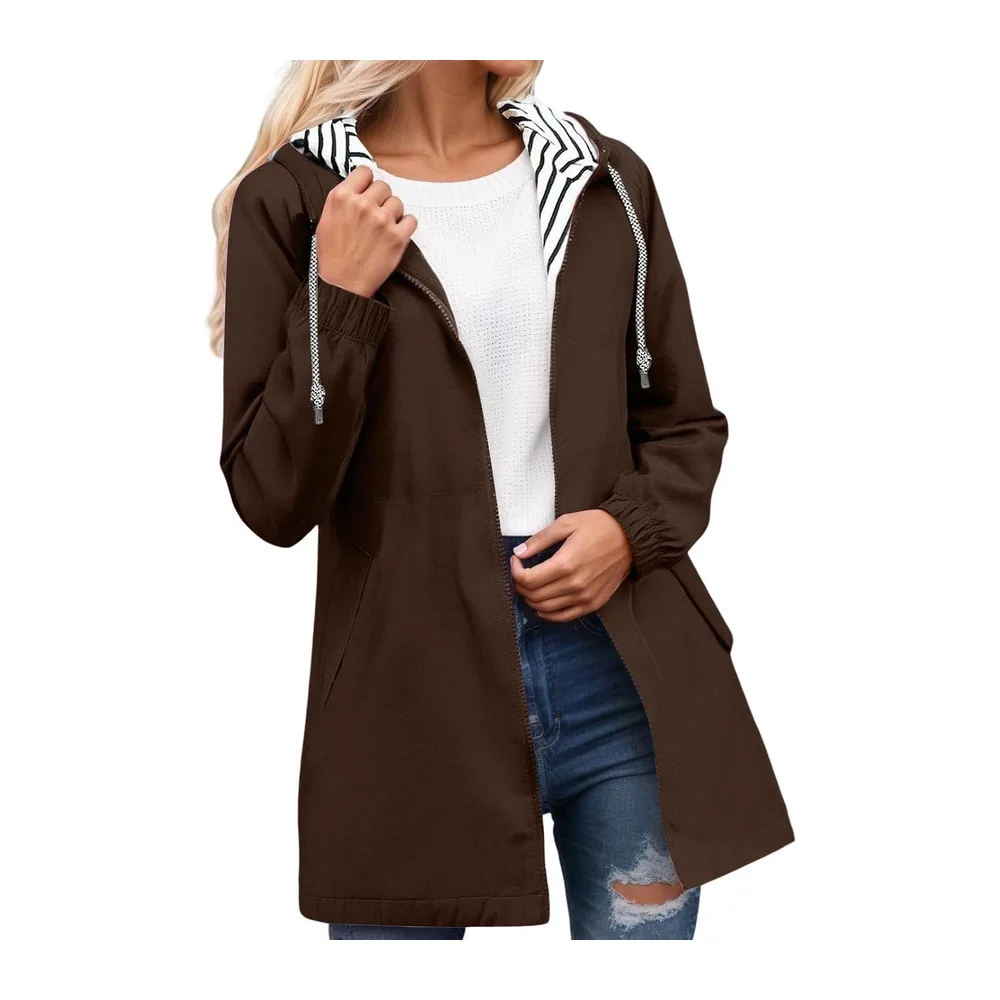 Manteau De Pluie Veste Imperméable Vêtements Imperméables Coupe Vent — 005 Brun