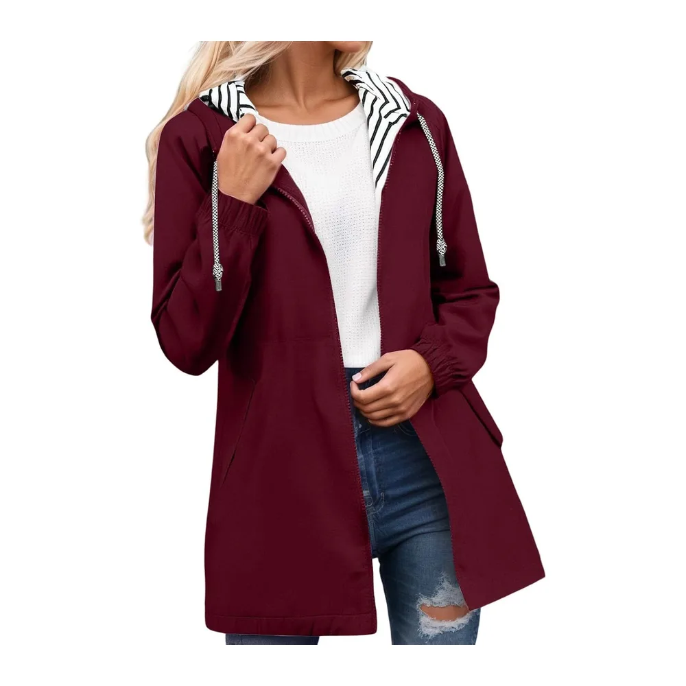 Manteau De Pluie Veste Imperméable Vêtements Imperméables Coupe Vent — 011 Vin