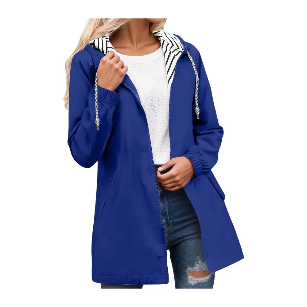 Manteau De Pluie Veste Imperméable Vêtements Imperméables Coupe Vent — 004 Bleu