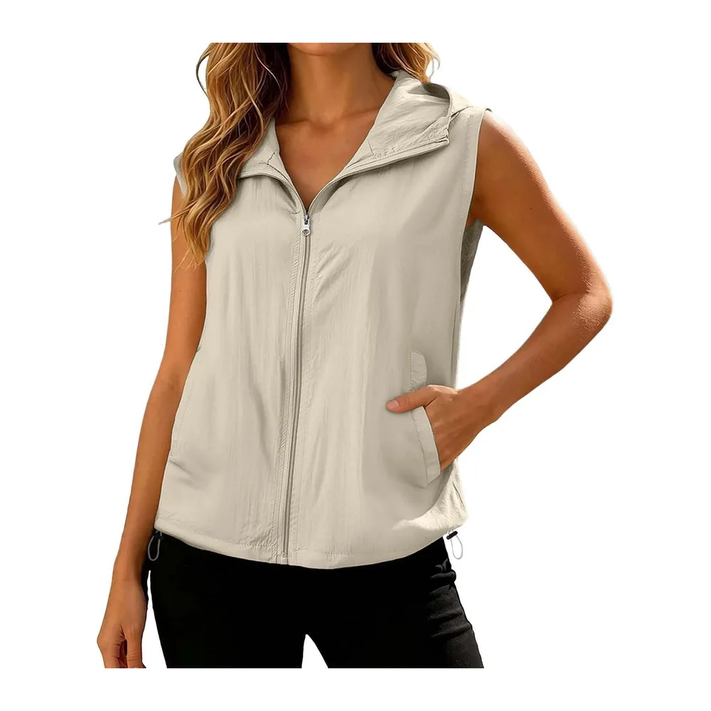 Jacket, sleeveless vest, zip jacket, hooded jacket, sports tank top — 02 Kaki