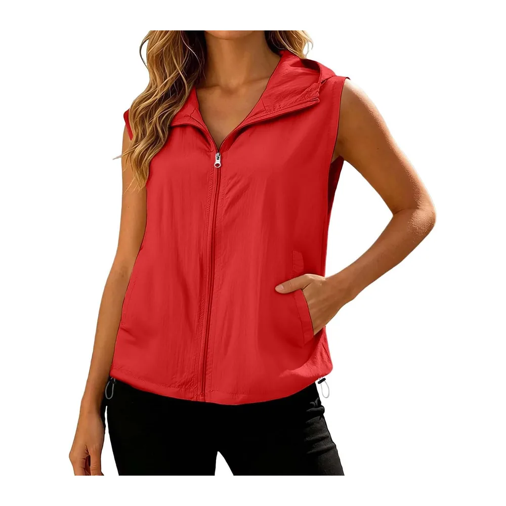 Jacket, sleeveless vest, zip jacket, hooded jacket, sports tank top — 02 Rouge