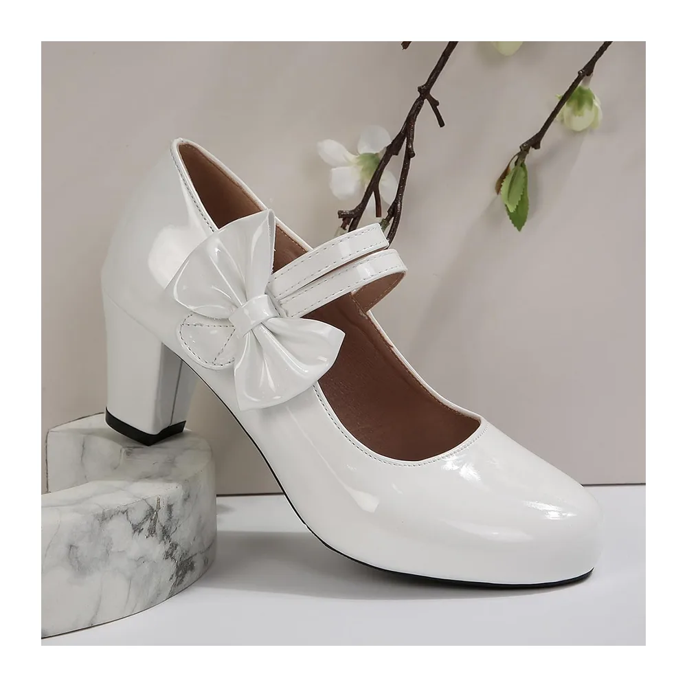 Chaussures de Danse à Talons carrés épais, Ballerines élégantes avec Boucle — Le Noir