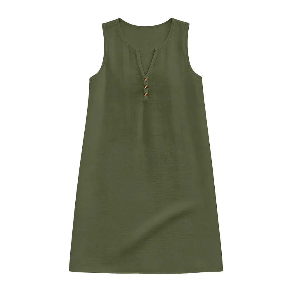 Robe Coton Et Lin Été — Armée Verte