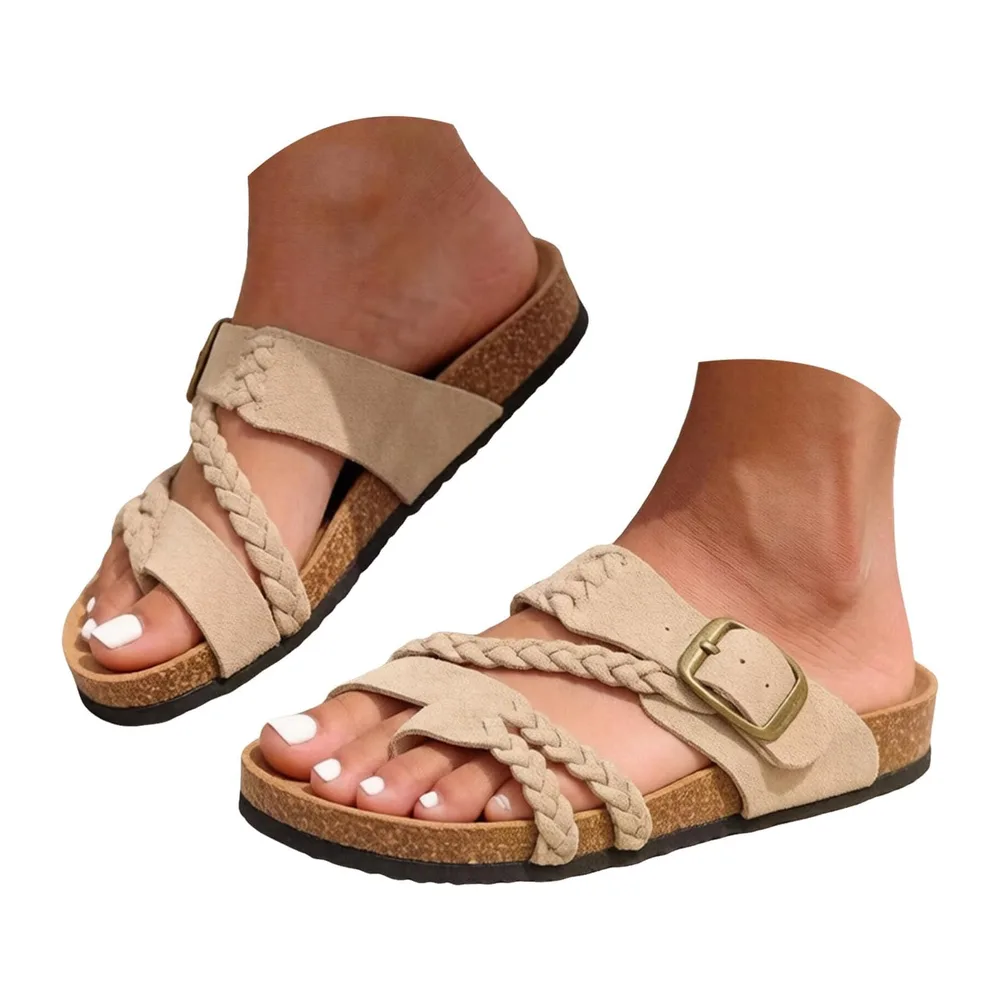 Slip On Sandals — Beige