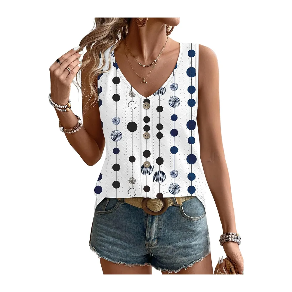 V-Neck Summer Tank Top Elegant Loose — Circulaire
