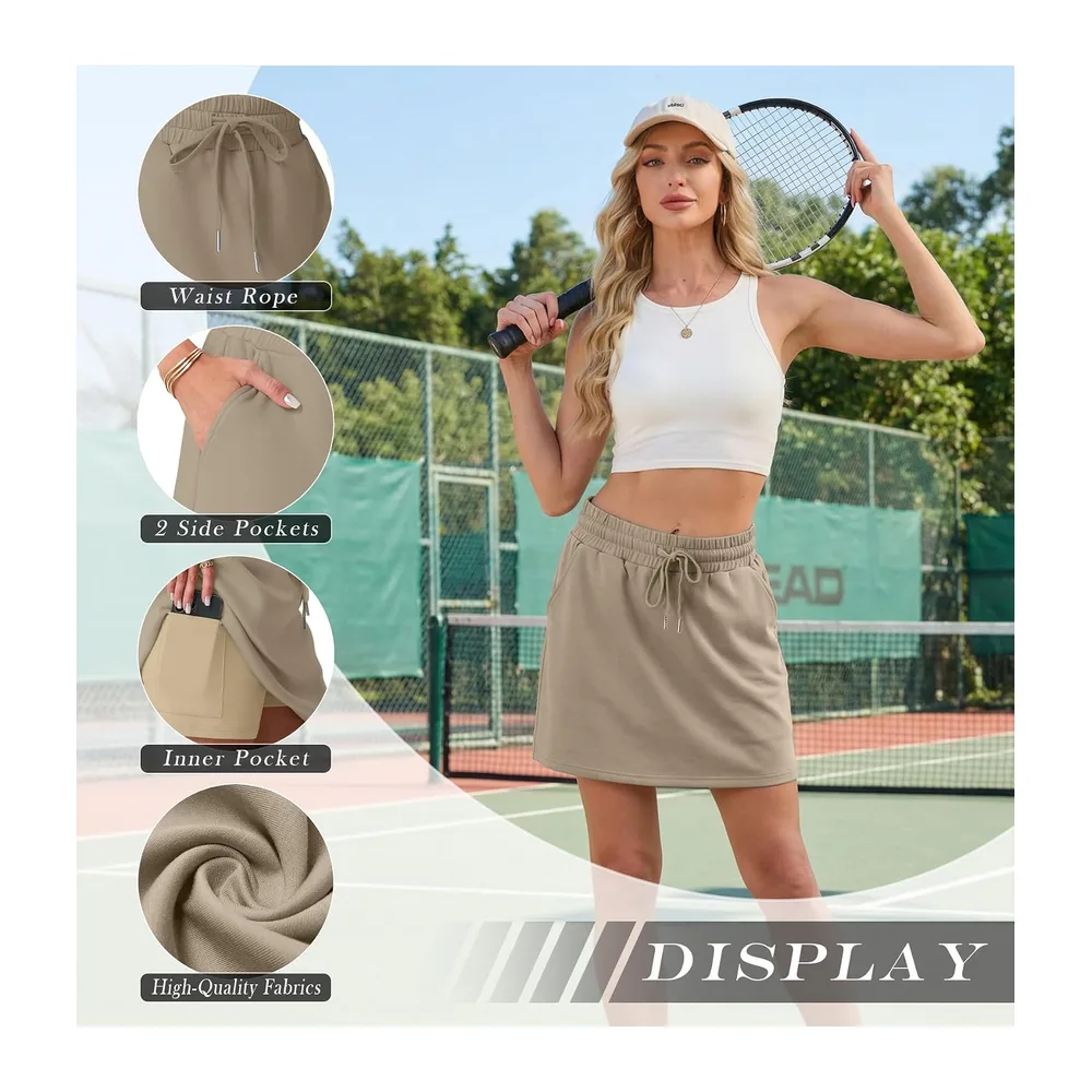 Jupe-short de tennis avec pantalon sous jupe courte pour le sport et les — Bleu Jeans