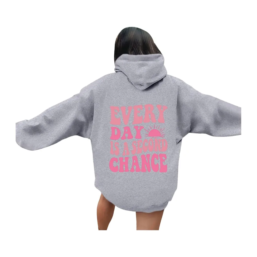 Sweat à capuche surdimensionné — Gris Clair.