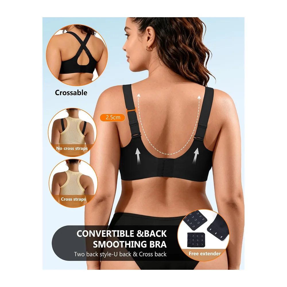 Seamless Bra Seamless V-Neck Push-Up Bra — Noir