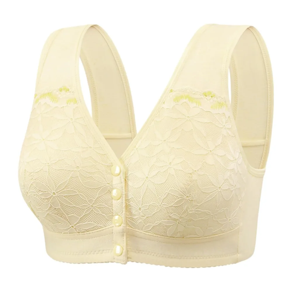 Soutien-Gorge Grande Taille sans Armatures avec Boucle Avant et Bonnet Fixe — Light Jaune