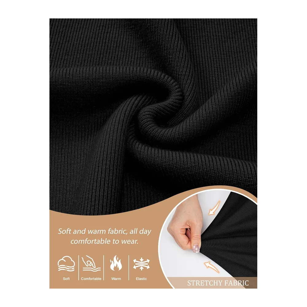 Sweater Dress Knitted Mini Dress Autumn Winter — Noir