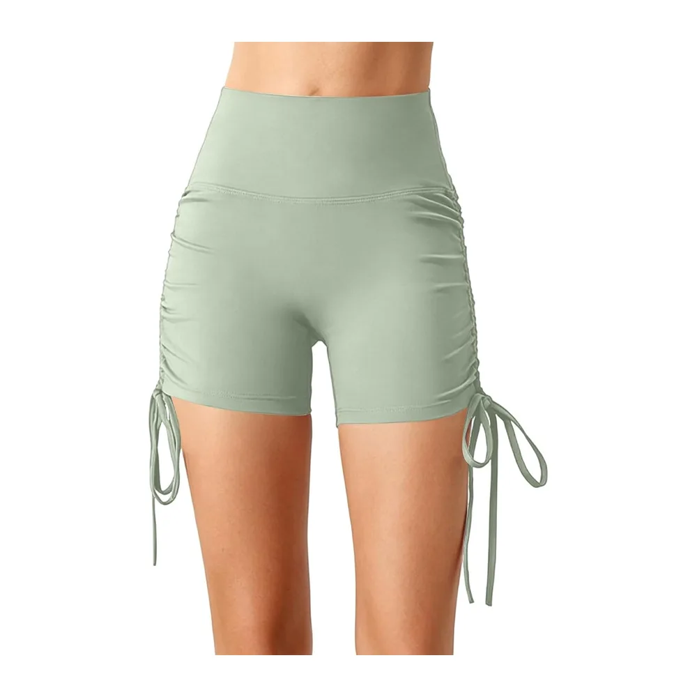 Pantalon de pole dance avec cordon de serrage, short de yoga, fitness — O Vert Clair