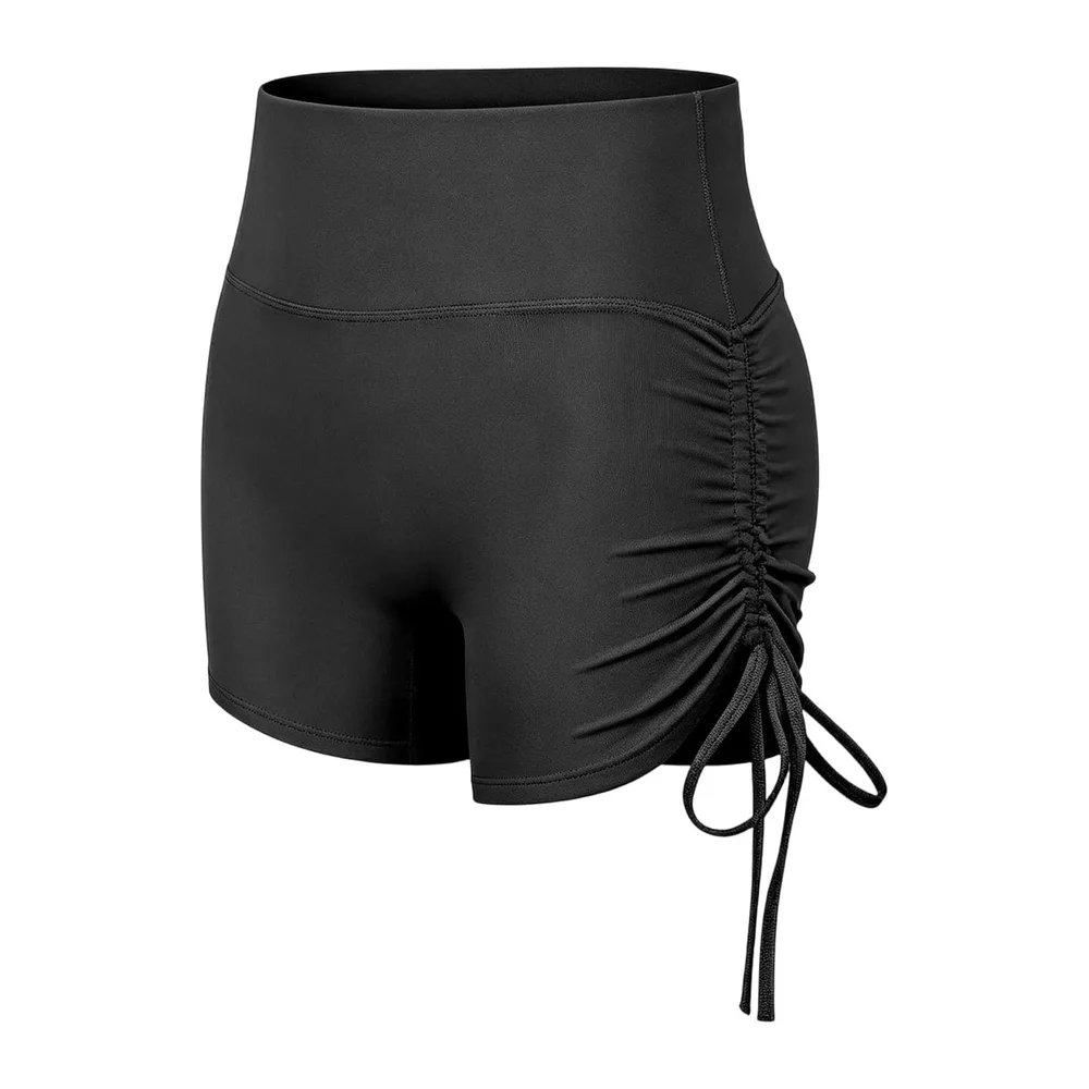 Pantalon de pole dance avec cordon de serrage, short de yoga, fitness — O Noir.