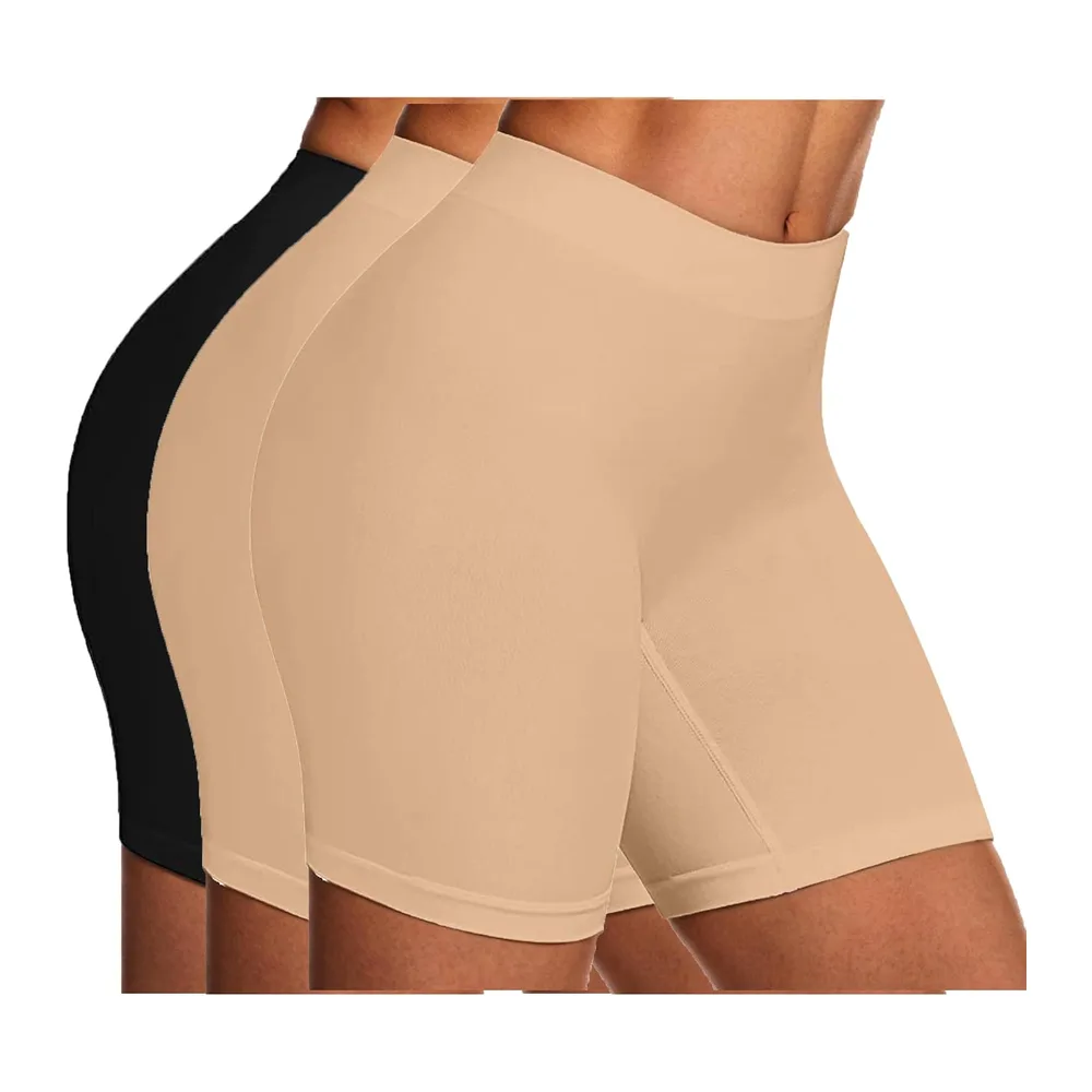 Set of 3 Seamless Flat Tummy Shorts Breathable — E25# Lot de 3 Shorty Gainant