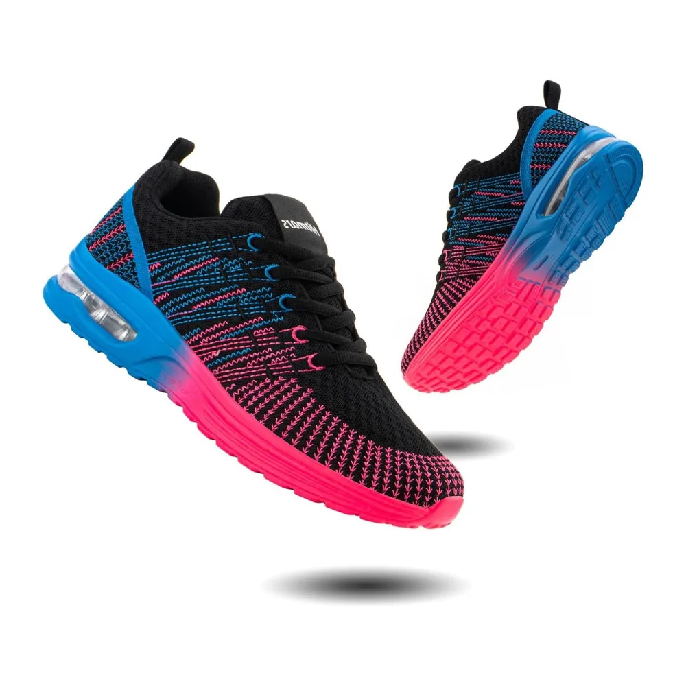 Basket Chaussures de Course Sneakers Chaussures de Running Respirant — N2 Bleu et Rouge