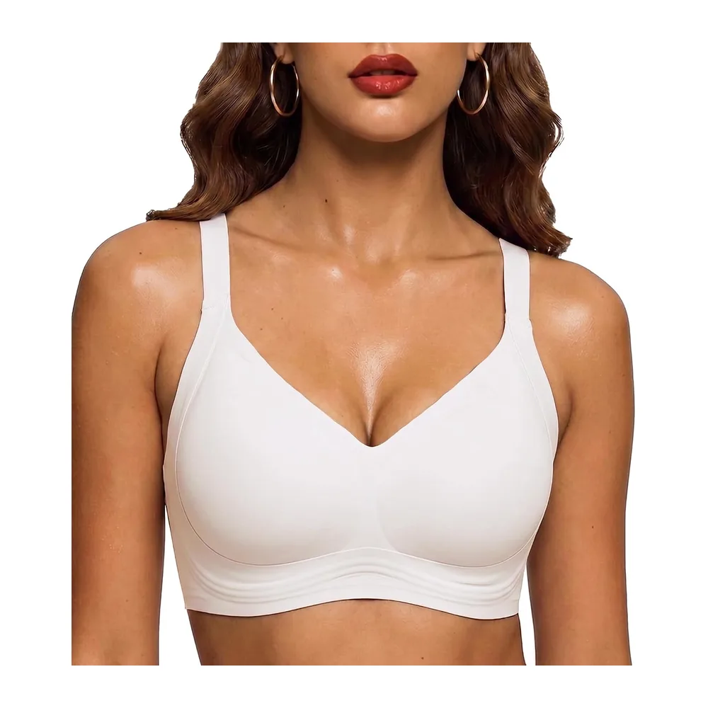 Soutien-Gorge sans Armature sans Couture avec Coussinets — Blanc