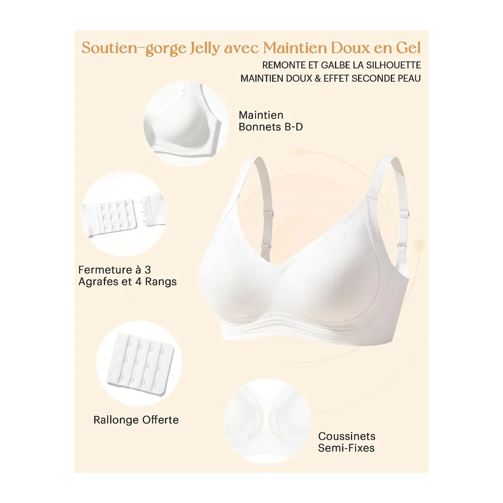 Soutien-Gorge sans Armature sans Couture avec Coussinets — Blanc