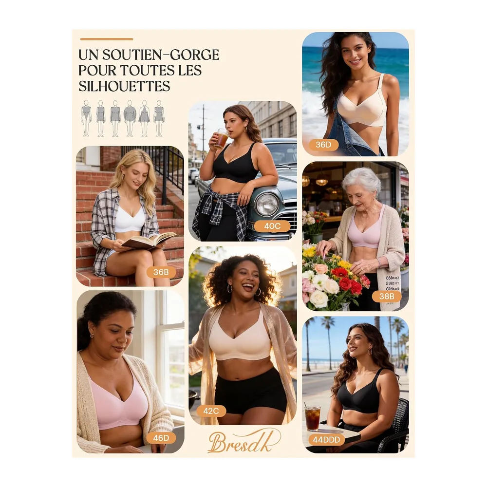 Soutien-Gorge sans Armature sans Couture avec Coussinets — Blanc