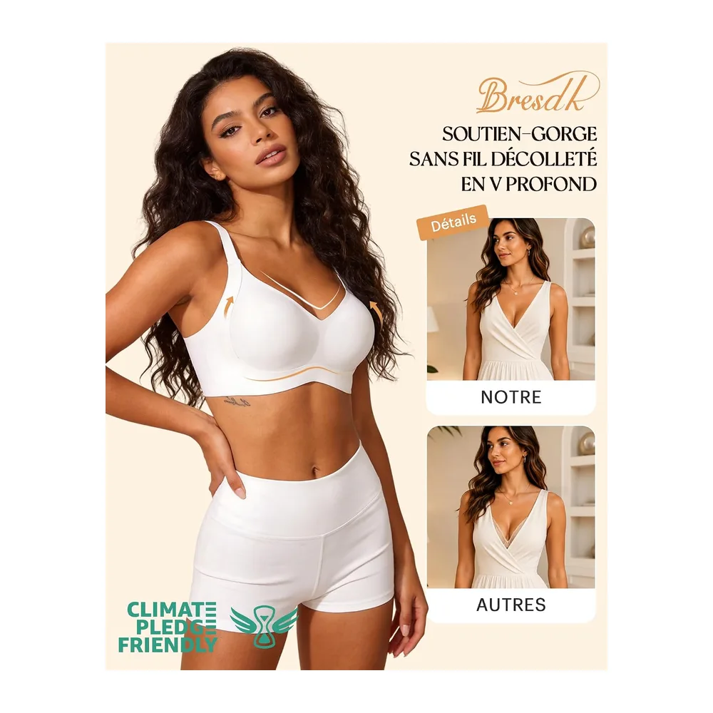 Soutien-Gorge sans Armature sans Couture avec Coussinets — Blanc