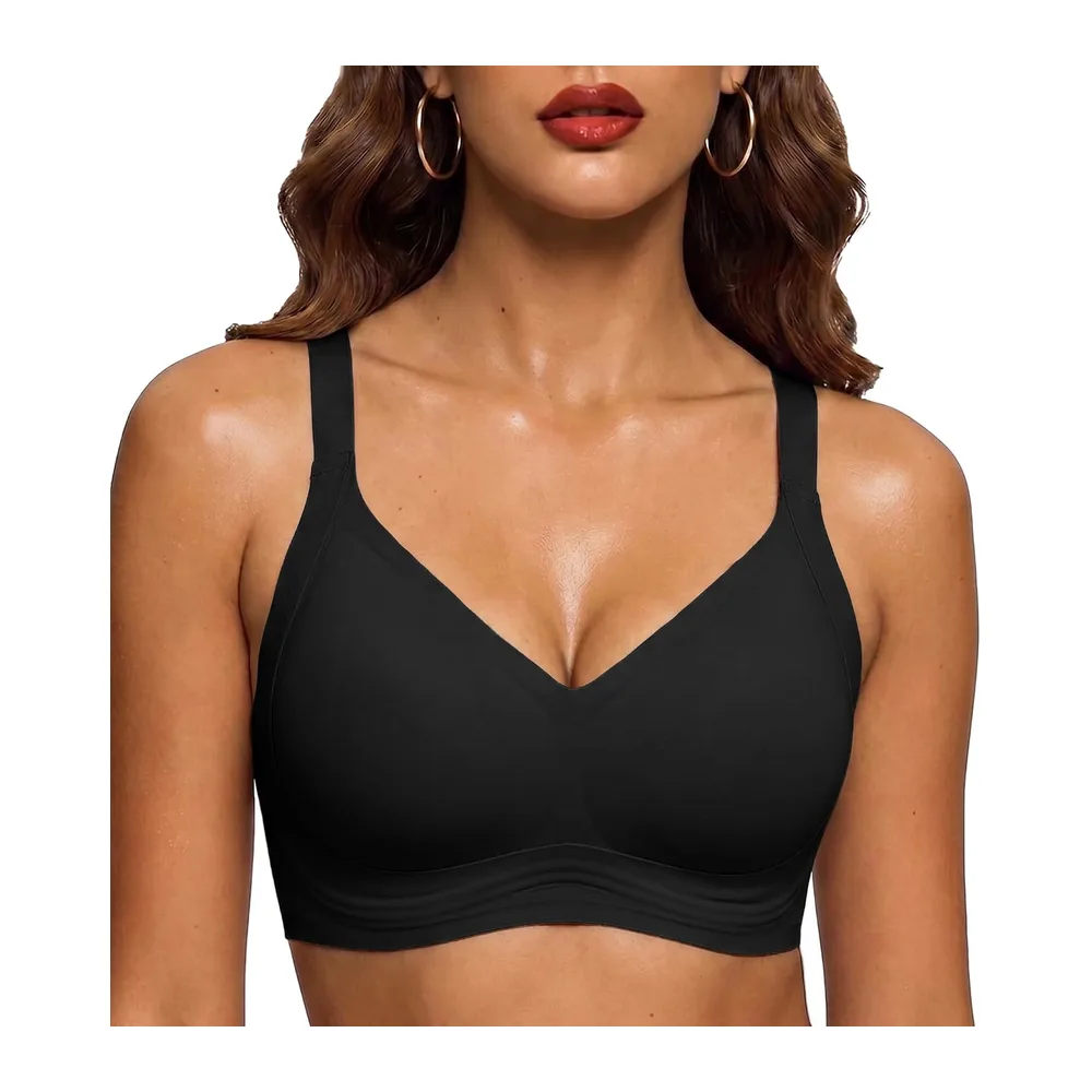 Soutien-Gorge sans Armature sans Couture avec Coussinets — Noir