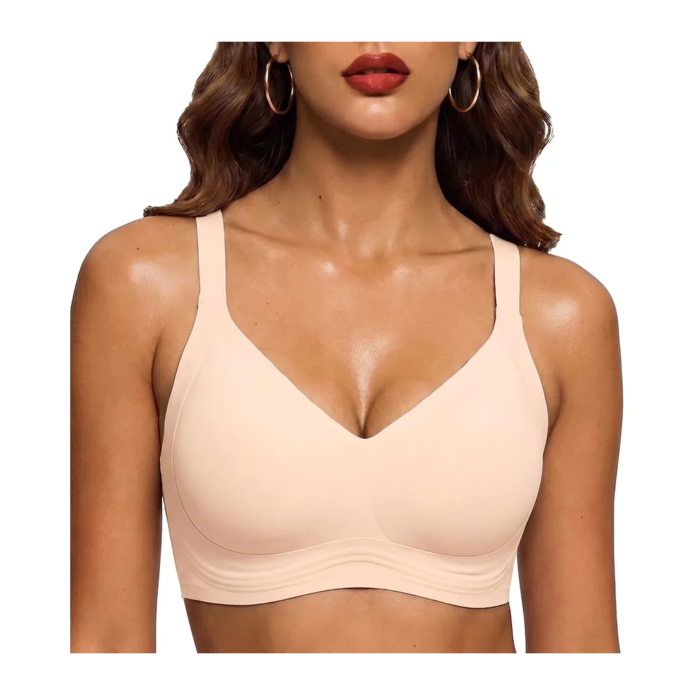 Soutien-Gorge sans Armature sans Couture avec Coussinets — Beige