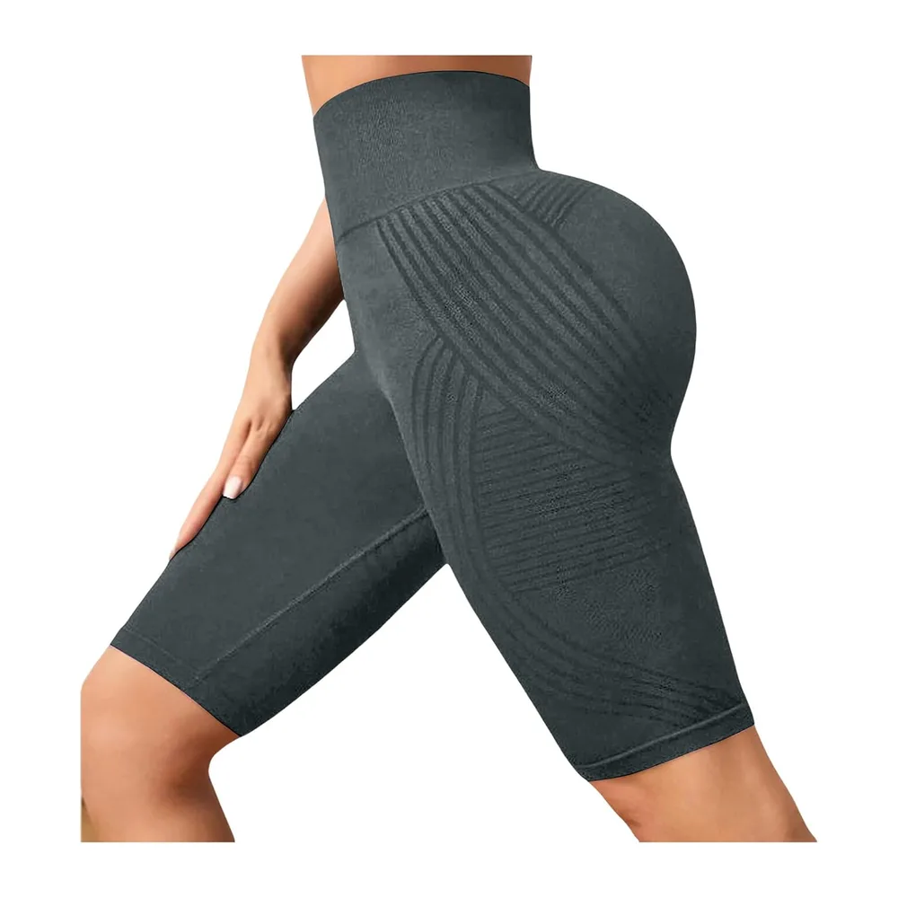 3D Anti Cellulite Leggings Shorts Sports Shorts Sports Shorts Yoga High — Gris Foncé #2