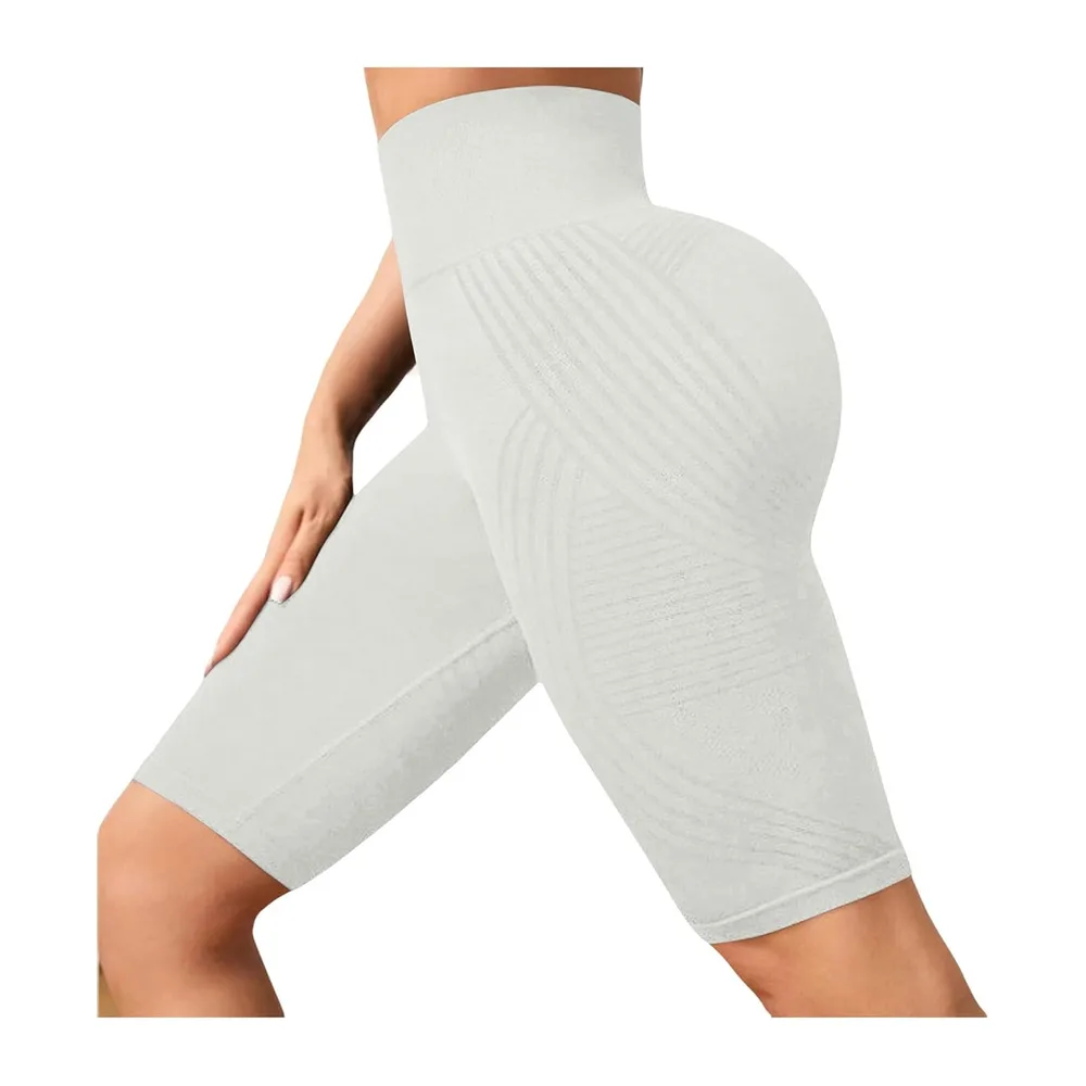 3D Anti Cellulite Leggings Shorts Sports Shorts Sports Shorts Yoga High — Light Gris #2
