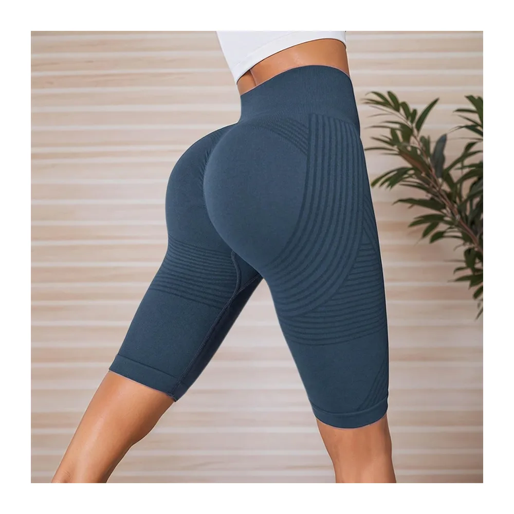 3D Anti Cellulite Leggings Shorts Sports Shorts Sports Shorts Yoga High — Bleu Foncé #1