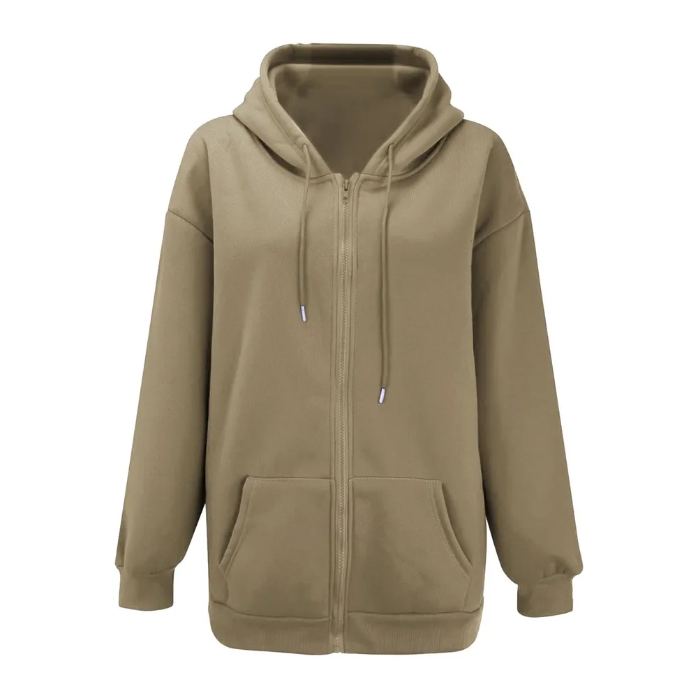Hoodie Oversize Rose Sweatshirt Sport Jogging Haut Ete Casual — Kaki2