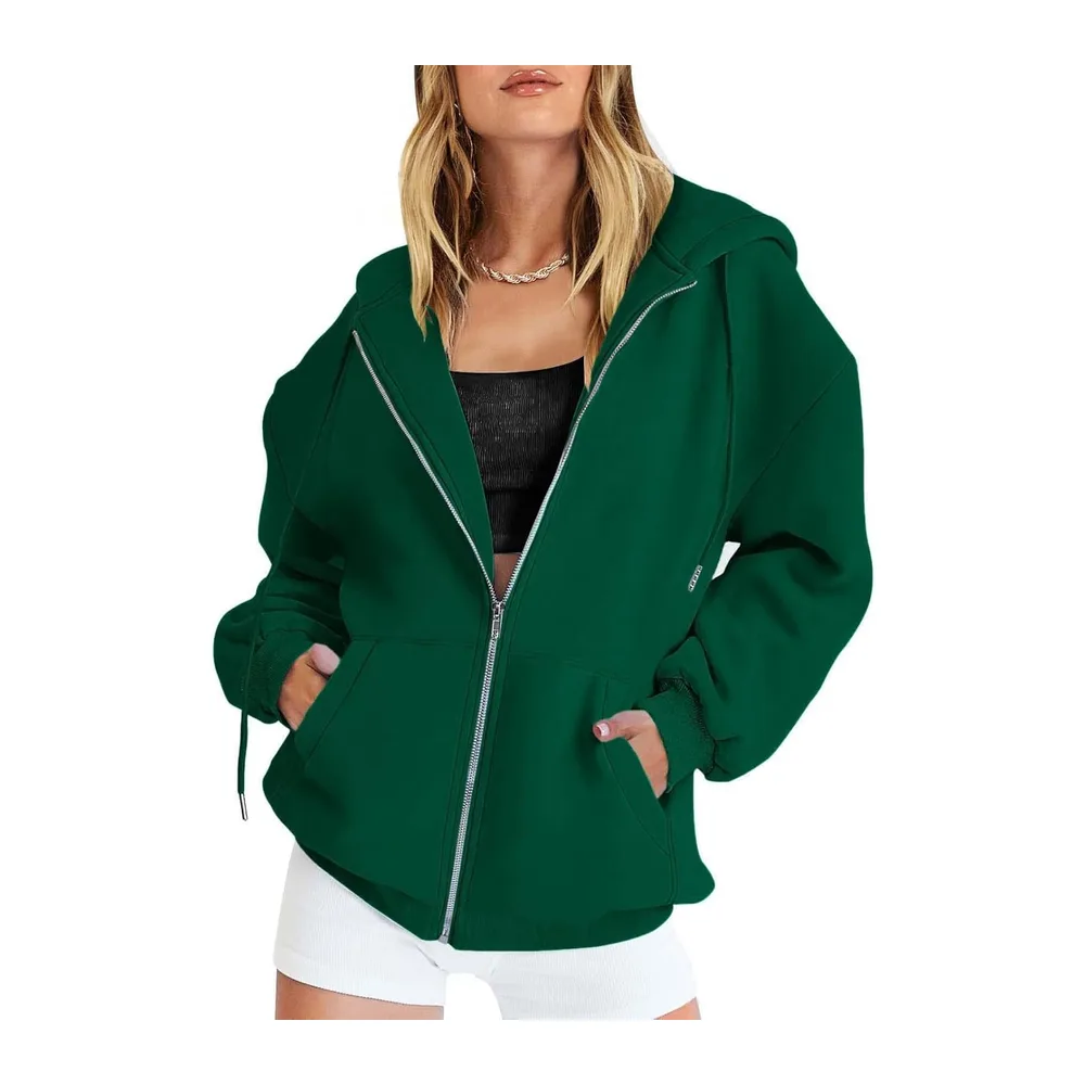 Hoodie Oversize Rose Sweatshirt Sport Jogging Haut Ete Casual — Vert