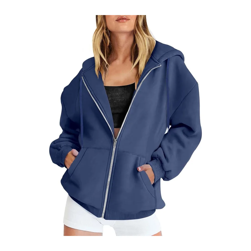 Hoodie Oversize Rose Sweatshirt Sport Jogging Haut Ete Casual — Marine