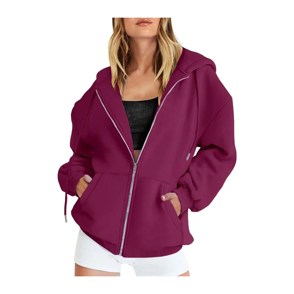 Hoodie Oversize Rose Sweatshirt Sport Jogging Haut Ete Casual — Violet2