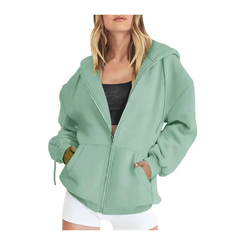 Hoodie Oversize Rose Sweatshirt Sport Jogging Haut Ete Casual — Vert Menthe2