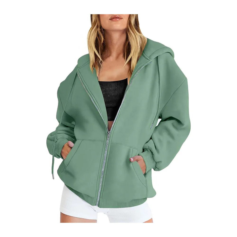 Hoodie Oversize Rose Sweatshirt Sport Jogging Haut Ete Casual — Vert2