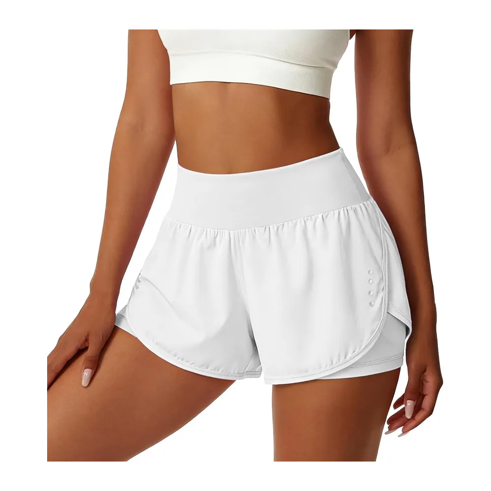 Short de Yoga élégant à Jambes Larges et Taille Haute, avec Ceinture élastique, idéal