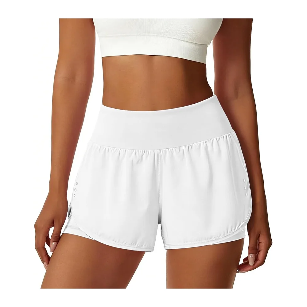 Short de Yoga élégant à Jambes Larges et Taille Haute, avec Ceinture élastique, idéal