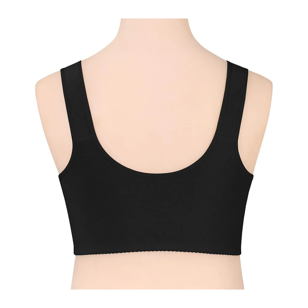 Soutien-Gorge Grande Taille sans Armatures avec Boucle Avant et Bonnet Fixe — Le Noir