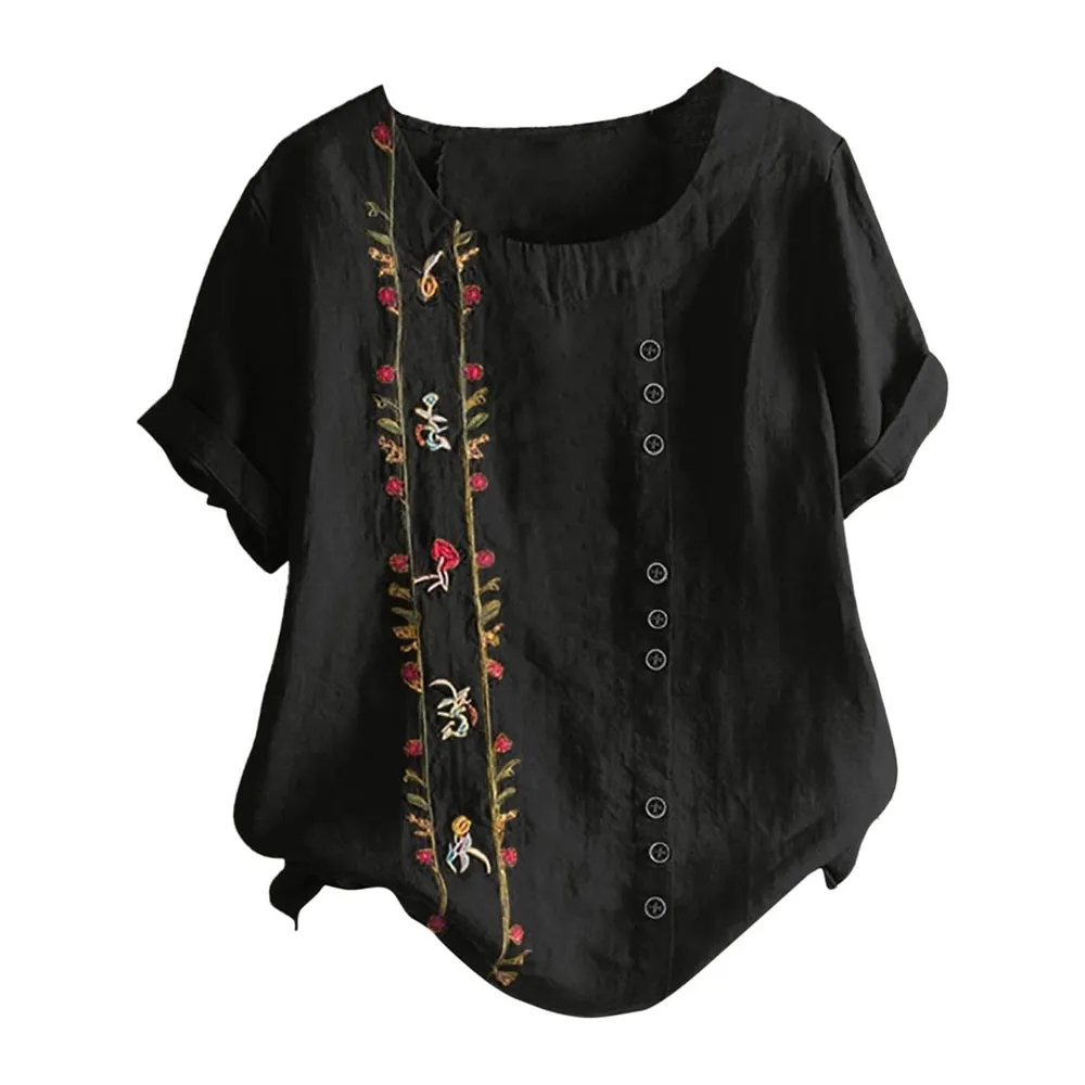 T-Shirt Long Sleeve Short Top Oversized Casual V-Neck Soft Soft Comfortable — Le Noir