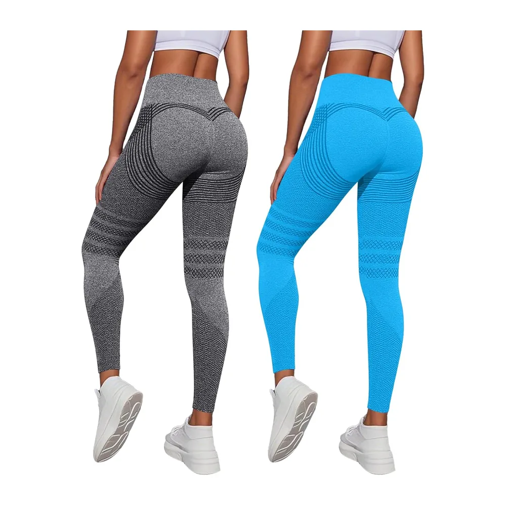 2026 Luveon Original 3D Anti-Cellulite Leggings, 3D Anti-Cellulite — A-gris + Bleu Ciel