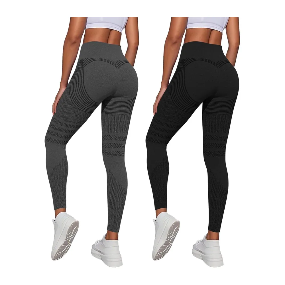 2026 Luveon Original 3D Anti-Cellulite Leggings, 3D Anti-Cellulite — A-noir + Gris Foncé