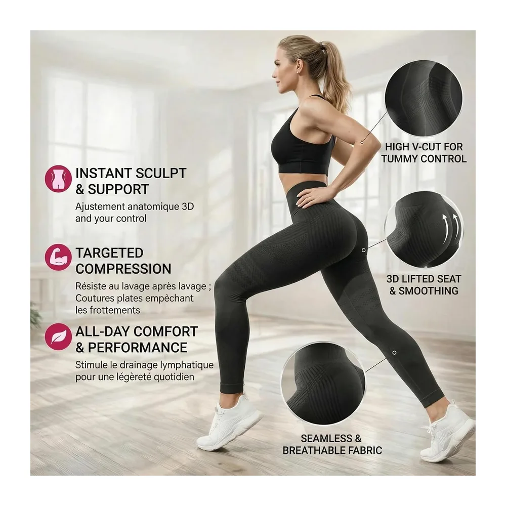 2026 Luveon Original 3D Anti-Cellulite Leggings, 3D Anti-Cellulite — A-noir + Gris Foncé