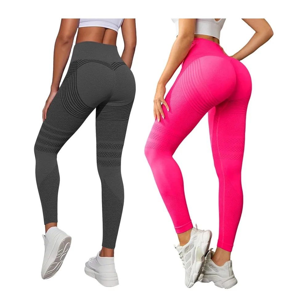 2026 Luveon Original 3D Anti-Cellulite Leggings, 3D — A-gris Foncé + Rose Vif