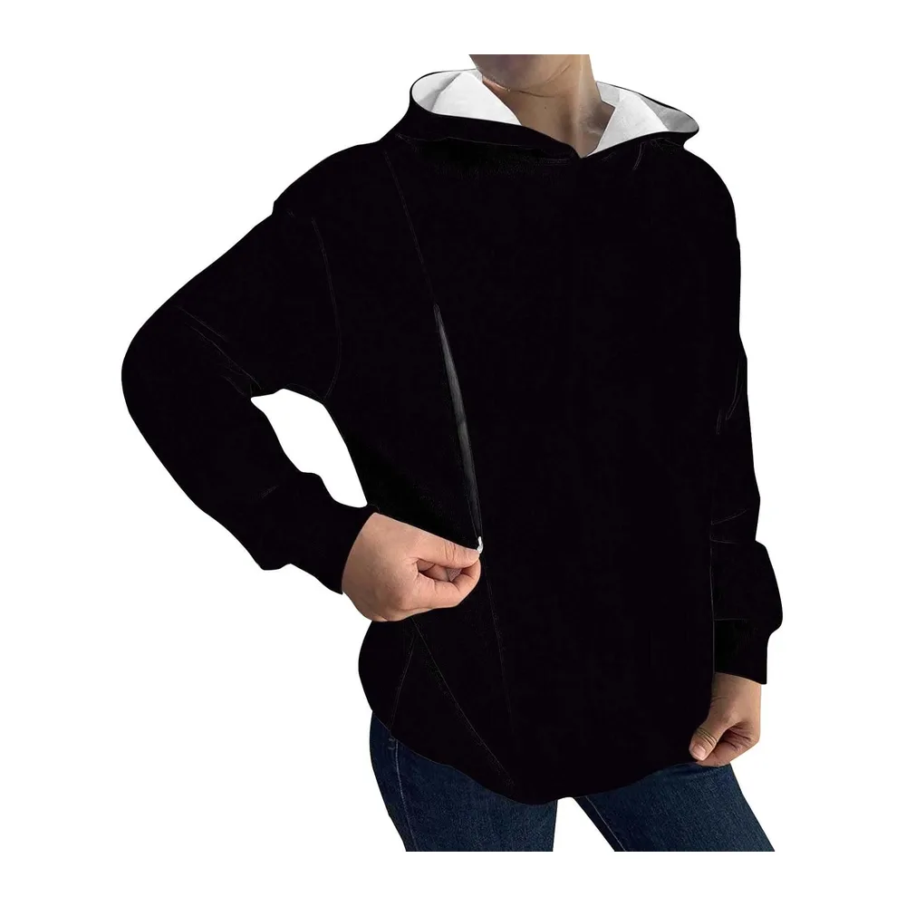 Shirt Oversize, Pull À, Ample Et Décontracté, avec Poches Cardigan (Black, L) — Le Noir