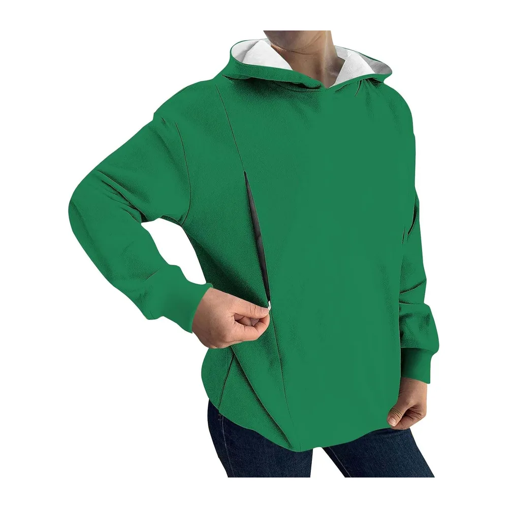 Shirt Oversize, Pull À, Ample Et Décontracté, avec Poches Cardigan (Black, L) Sweat — Vert