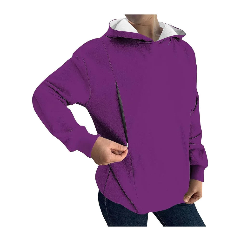 Shirt Oversize, Pull À, Ample Et Décontracté, avec Poches Cardigan (Black — Dark Violet