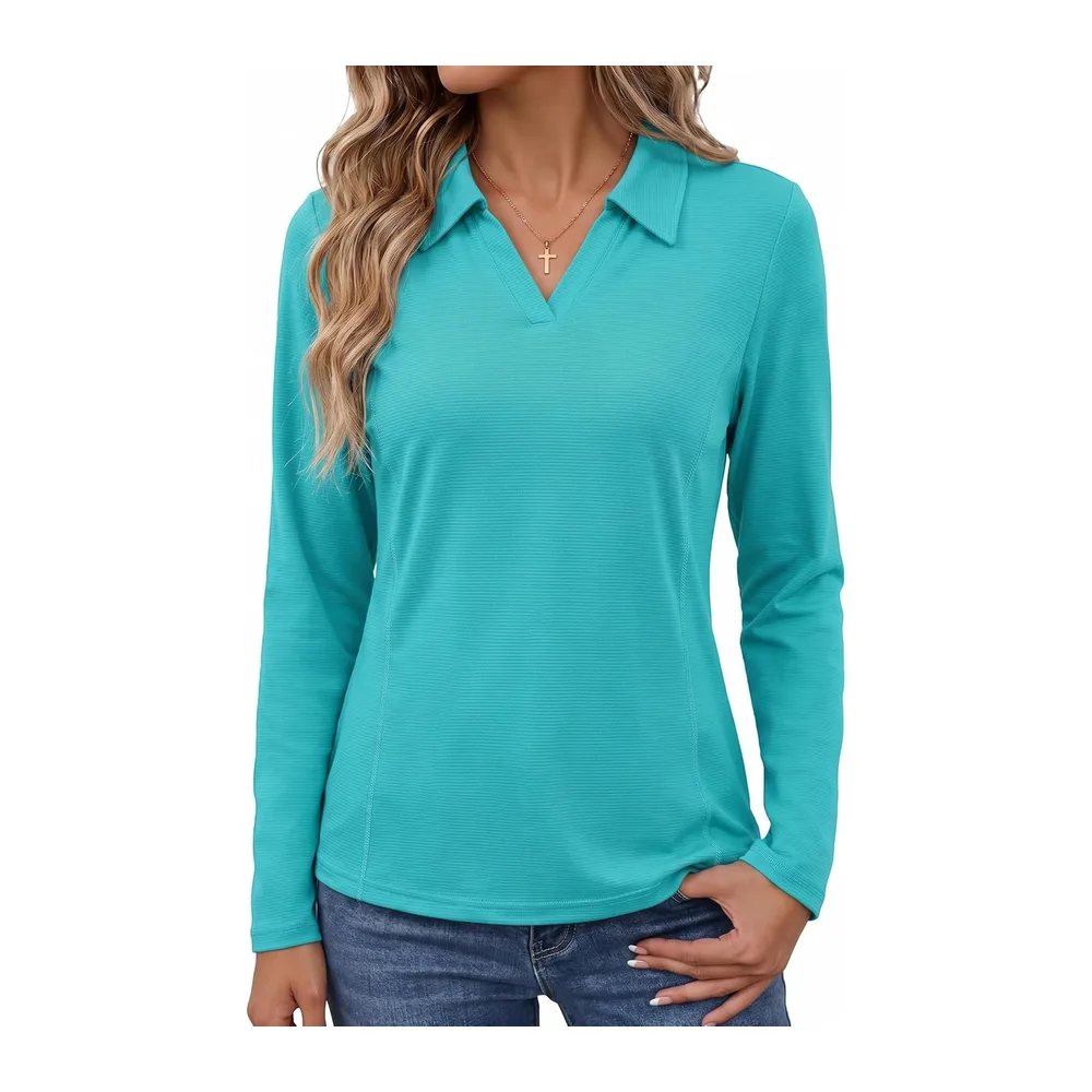 Sports T-Shirt UPF 50+ Quick Dry Breathable Polo Shirt — Turquoise