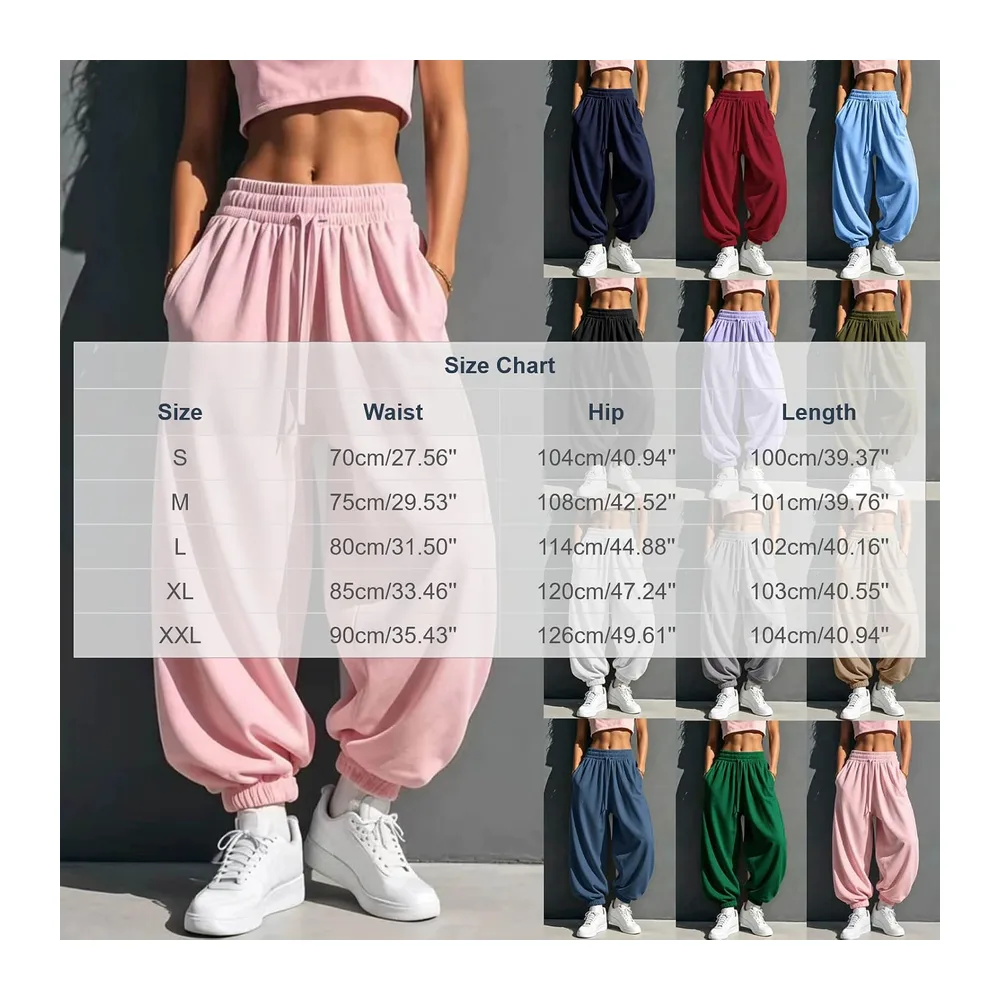 Pantalon Jogging Hiver Pantalon de Survêtement Ample avec Poches Bas de Jogging — Vin
