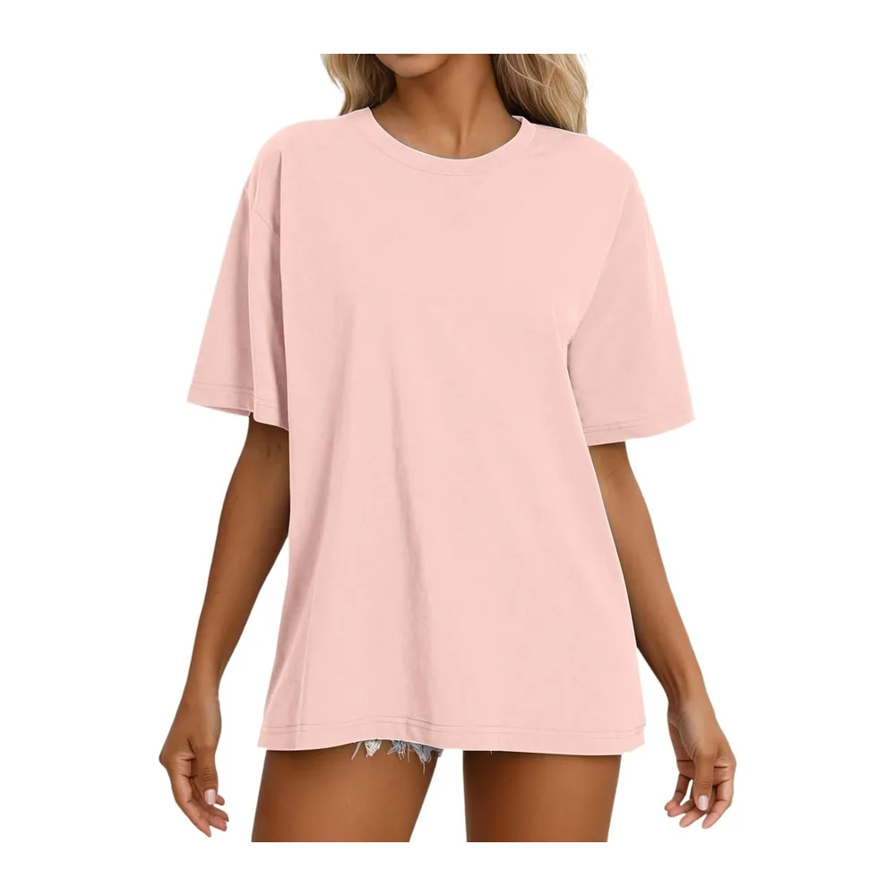 T-Shirt Long Sleeve T-Shirt Short Sleeve Slim Lightweight Breathable — Light Rose