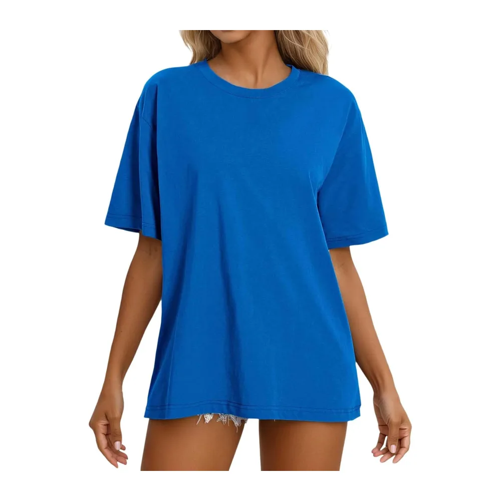 T-Shirt Long Sleeve T-Shirt Short Sleeve Slim Lightweight Breathable Comfortable — Bleu